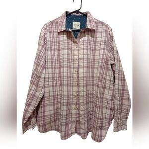 JACHS Girlfriend Pink Plaid Button Down Shirt